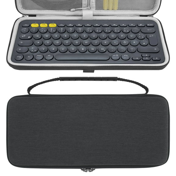 Geekria Keyboard Carrying Case, Hard Shell Protective Travel Bag for Small Compact Keyboard, Compatible with Logitech Pebble Keys 2 K380s/ Logitech K380 (Black)