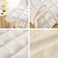 thumbnail image 5 of Nvzi Cojines de silla cuadrados de felpa suave y esponjosa para comedor, cocina, oficina, cojines de asiento mullidos antideslizantes, almohadillas para silla con volantes y lazos (crema, 18" x 18"), 5 of 5
