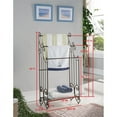 thumbnail image 4 of Pilaster Designs Bristol Metal Triple Towel Rack Organizer with Shelf in Pewter, 4 of 4
