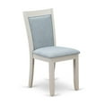 thumbnail image 2 of X027MZ015-7 7-Pc Dining Set Includes a Wooden Dining Table and 6 Baby Blue Dining Room Chairs - Wire Brushed Linen White Finish, 2 of 8
