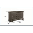 thumbnail image 5 of Dressers | Modern 6-Drawer Wood Dresser (Dresser Only) with Red Velvet-Lined Top Drawers | Metallic Gray | Wood, 5 of 5