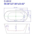 thumbnail image 5 of 59" Oval Shape Freestanding Bathtub, Acrylic Bathtub Soaking Tubs with Overflow Drain, 5 of 8