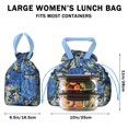 thumbnail image 5 of Pioneer Flower Floral Print Pattern Drawstring Lunch Bag Women - Drawstring Lunch Bag Insulated for Work Office - Stain-Resistant Large Lunchbags for Women with Multi-Pockets, 5 of 6