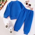 thumbnail image 5 of Girl's 2 Piece Outfits Casual Graphic Long Sleeve Sweatshirts and Sweatpants Set Fall Clothes 6-24 Months 2T 3T 4T 5T 6T Kids Blue,3-4 Years, 5 of 6