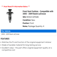 thumbnail image 2 of Front Seat Cushion - Compatible with 2005 - 2009 Buick LaCrosse 2006 2007 2008, 2 of 2