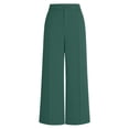 thumbnail image 5 of Wide Leg Pants for Women BWASD Straight Leg Suit Trousers Pockets Elegant Solid Color Trousers Blackish Green S-XXXL Casual Business Office Outfit Ladies Slacks, 5 of 7