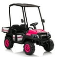 thumbnail image 3 of Ambifirner 24v Ride On Toy For Big Kid,Ride On Car 2 Seater W/Sun Shade,Dump Bed & Shovel,4.5mph,4wd 3 Speeds W/Remote,Kids Ride On Truck Led Lights,Bluetooth, Pink, 3 of 8