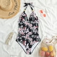 thumbnail image 2 of PEASKJP Womens Quick Dry One Piece Swimsuit Quick Dry Sleeveless Conjoined Bathing Suits with Bikini Bottom, Pink S, 2 of 3