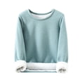 thumbnail image 5 of Sakmal Pajama Tops for Women Pullover Long Sleeve Fuzzy Fleece Loungewear Crew Neck Green Loungewear for Women L, 5 of 5