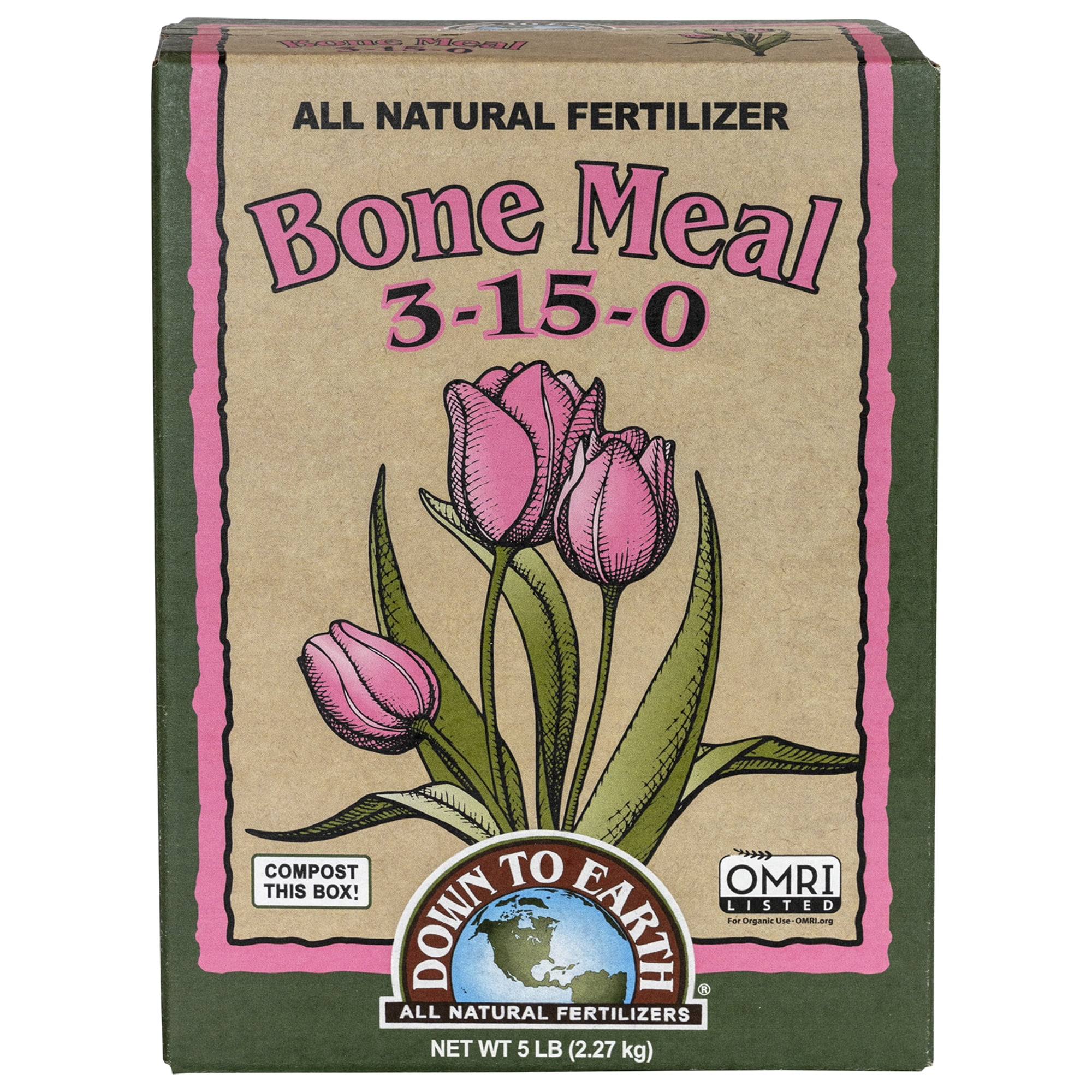 Down To Earth Bone Meal Natural Fertilizer 3-15-0 5lb