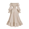 thumbnail image 6 of FNFYFH Renaissance Medieval Costume Dress Women Peasant Cottagecore Dress 1700s Victorian Fairy Dress, 6 of 8