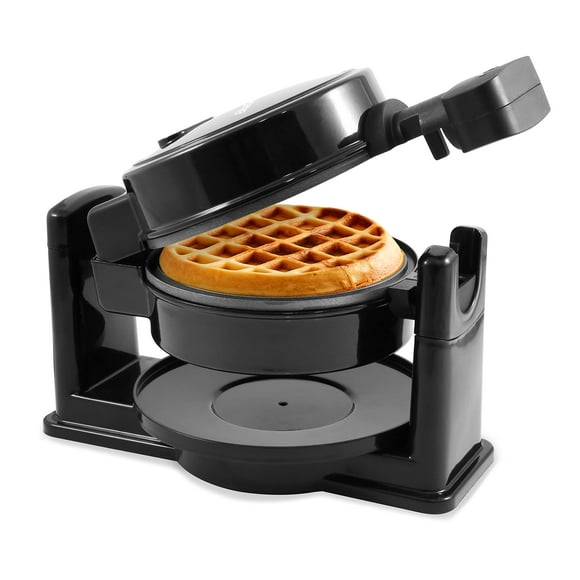 Elite Gourmet EWM460 Nonstick Rotating Flip Belgian Waffle Maker 1.25-Inch Thick Waffles Hash Browns Keto Snacks Sandwich Eggs Easy to Clean Black 5 Inch