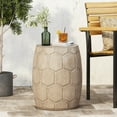 thumbnail image 2 of Gaudet Lightweight Concrete Outdoor Side Table, Natural Wood, 2 of 6