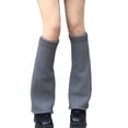 thumbnail image 2 of 1 Pair Leg Warmers Flared Knitted Thickened Knee High Stretchy Keep Warm Solid Color Autumn Winter Women Boot S, 2 of 8