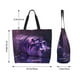 thumbnail image 5 of Balery Purple Hippo In Water Bolsa Tote Estilo Estético con Cremalleras, Bolsa de Hombro, Bolsa de Compras Grande y Plegable, 5 of 8