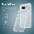 thumbnail image 4 of Google Pixel 7a Phone Case, Glitter Bling Sparkle 3 in 1 Heavy Duty Cover Hybrid Hard PC Rugged Shockproof Transparent Protective Phone Case for Pixel 7a, Clear, 4 of 8