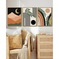 thumbnail image 5 of Drsoum Boho Wall Decor Modern Botanical Wall Art Minimalist Bohemian Moon Phases Painting 11x14in3pcs Natural Framed, 5 of 5