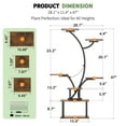 thumbnail image 2 of BECOKOME 7 Tiered Metal Plant Stands for Indoors Outdoor with 2 LED Grow Light & 1 Hook, 47" Corner Display Tree-Shaped Indoor Plant Shelf Rack for Living Room, Black, 2 of 5