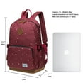 thumbnail image 4 of Kaukko student backpack for girls boys & kids with 14" laptop compartment & anti-theft pocket for everyday use, 11.8"* 5.2"* 17.7"/ 17.6L（5-3 Maroon）, 4 of 5