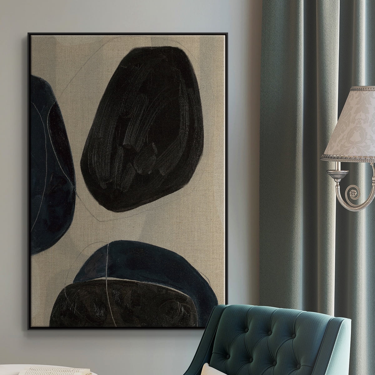 Gravity II Framed Premium Gallery Wrapped Canvas - Ready to Hang - 27 x 41 - Black Floating Frame