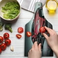 thumbnail image 3 of Cars Cutting Board, Modern Era Sports Car Designed for Spirited Performance and Fast Speed Racing Print, Decorative Tempered Glass Cutting and Serving Board, Wine Bottle Shape, Grey Red, by Ambesonne, 3 of 5