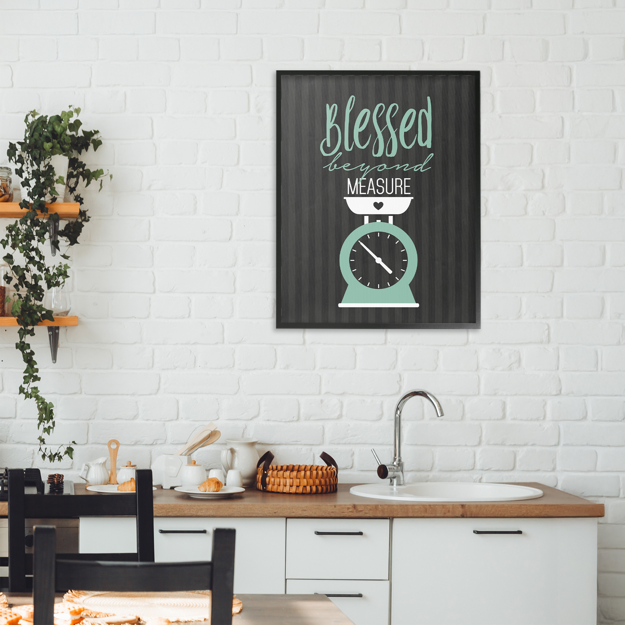 Blessed Beyond Measure Scale Black Framed Giclee Art, design by Lettered and Lined
