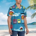 thumbnail image 6 of Uemuo Transportations With Cute Animals Printed Regular Fit Short Sleeve Casual Hawaiian Shirt for Men,Aloha shirt,Tropical shirt,Floral print shirt,Vacation Beach shirt-Medium, 6 of 9