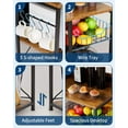 thumbnail image 4 of 4 Tier Bakers Rack with Power Outlet and 6 S Hooks, Microwave Oven Stand Coffee Bar Table with Wire Basket, Rustic Brown Metal Wood Kitchen Storage Shelf for Spices Pots, 4 of 8