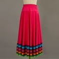 thumbnail image 3 of LiiYii Women's Folklorico Skirts Spanish Swing High Waist Skirt Mexican Skirt Flamenco Folk Dance Hot Pink 75cm XL, 3 of 4