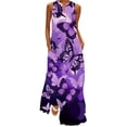 thumbnail image 1 of Robes pour Femmes XZNGL Manches Longues Mariage Femme Été Décontracté Sans Manches Imprimé Col en V Maxi Ample Robe Bohème Plage Longue Robe d'Été avec Poches Robes d'Hiver pour Femmes 2024 Grande Taille TTG, 1 of 5