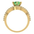 thumbnail image 4 of 1.52 ct Brilliant Round Cut Green Zircon 14k Yellow Gold Solitaire with Accents Engagement Bridal Wedding Ring Band Set size 6, 4 of 7