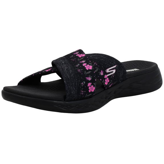 Skechers Women's Performance, On The GO 600 - Blooms Sandal, Black/Grey, 10 W US