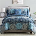 thumbnail image 1 of Benzara BM202724 Caen Printed Full Size Reversible Comforter Set, Blue - 8 Piece, 1 of 1