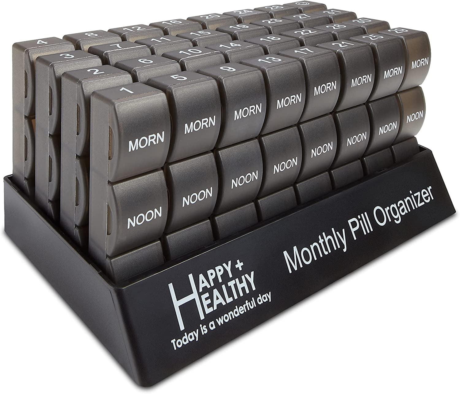 MEDca Month Pill Box Organizer 32 Compartments Morning-Noon-Night 30 Day