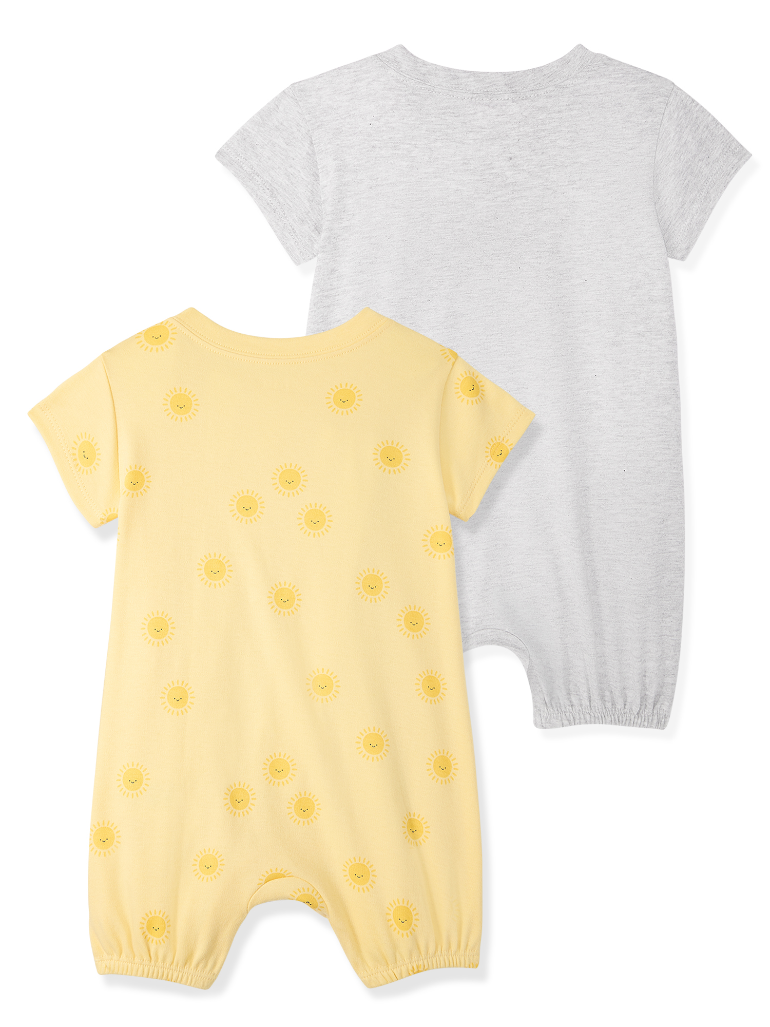 Garanimals Newborn & Baby Boy Cotton Short Sleeve Rompers, Graphic Prints, 2-Pack, Sizes 0 - 24M