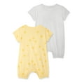 thumbnail image 3 of Garanimals Baby Boy Cotton Short Sleeve Rompers, Graphic Prints, 2-Pack, 0–24M, 3 of 9