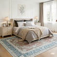 thumbnail image 5 of 6'x9' Area Rugs for Living Room Washable, Pink Vintage Boho Non Slip Rug- Persian Oriental Traditional Farmhouse Carpet for Bedrooms Dining Room, Living Room, Home Office., 5 of 11