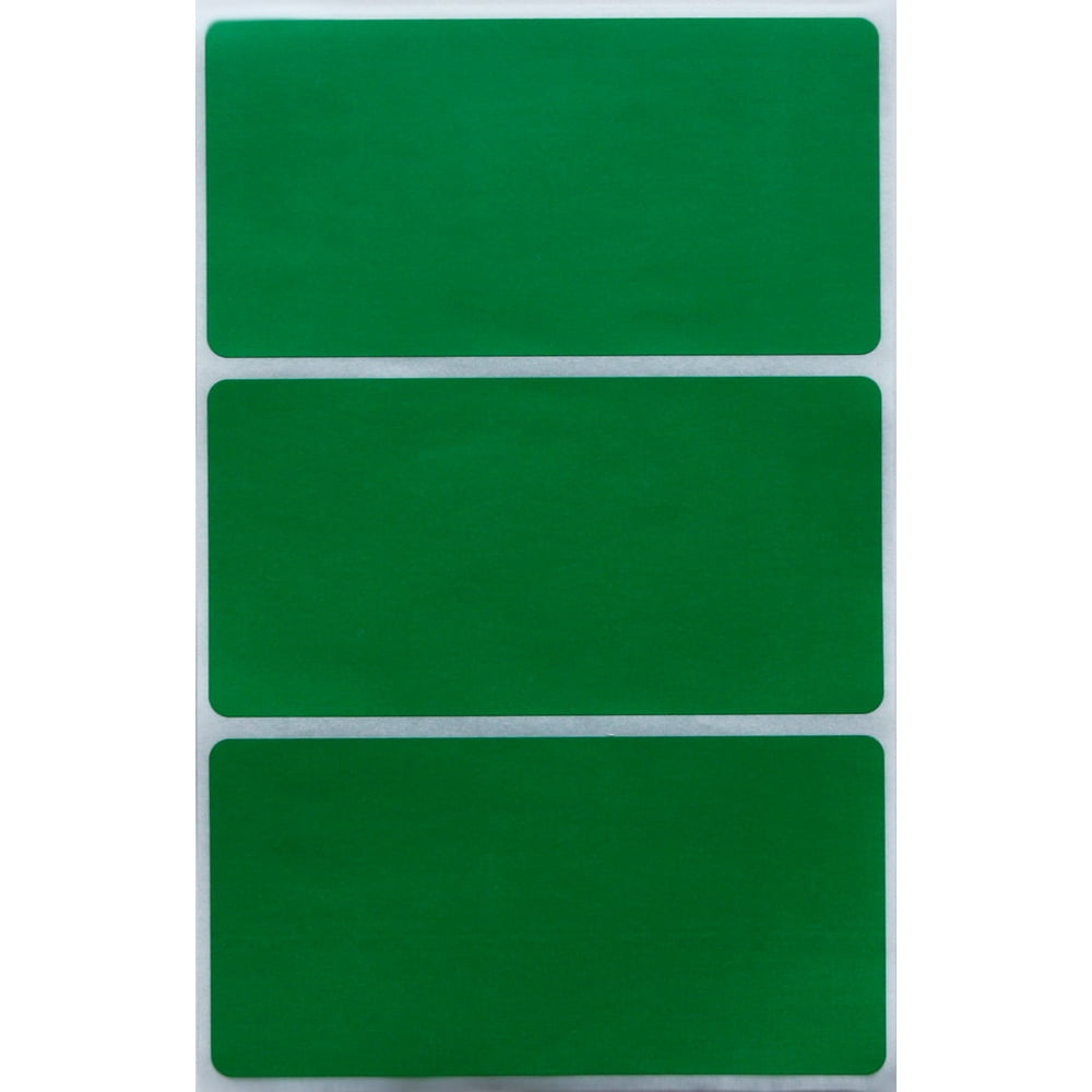 Name tags labels colorful stickers 4" inch x 2" inch, Green colored