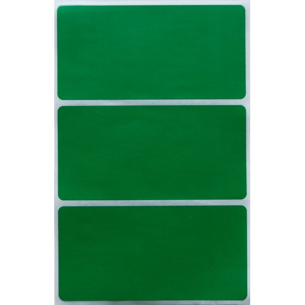 Name tags labels colorful stickers 4" inch x 2" inch, Green colored