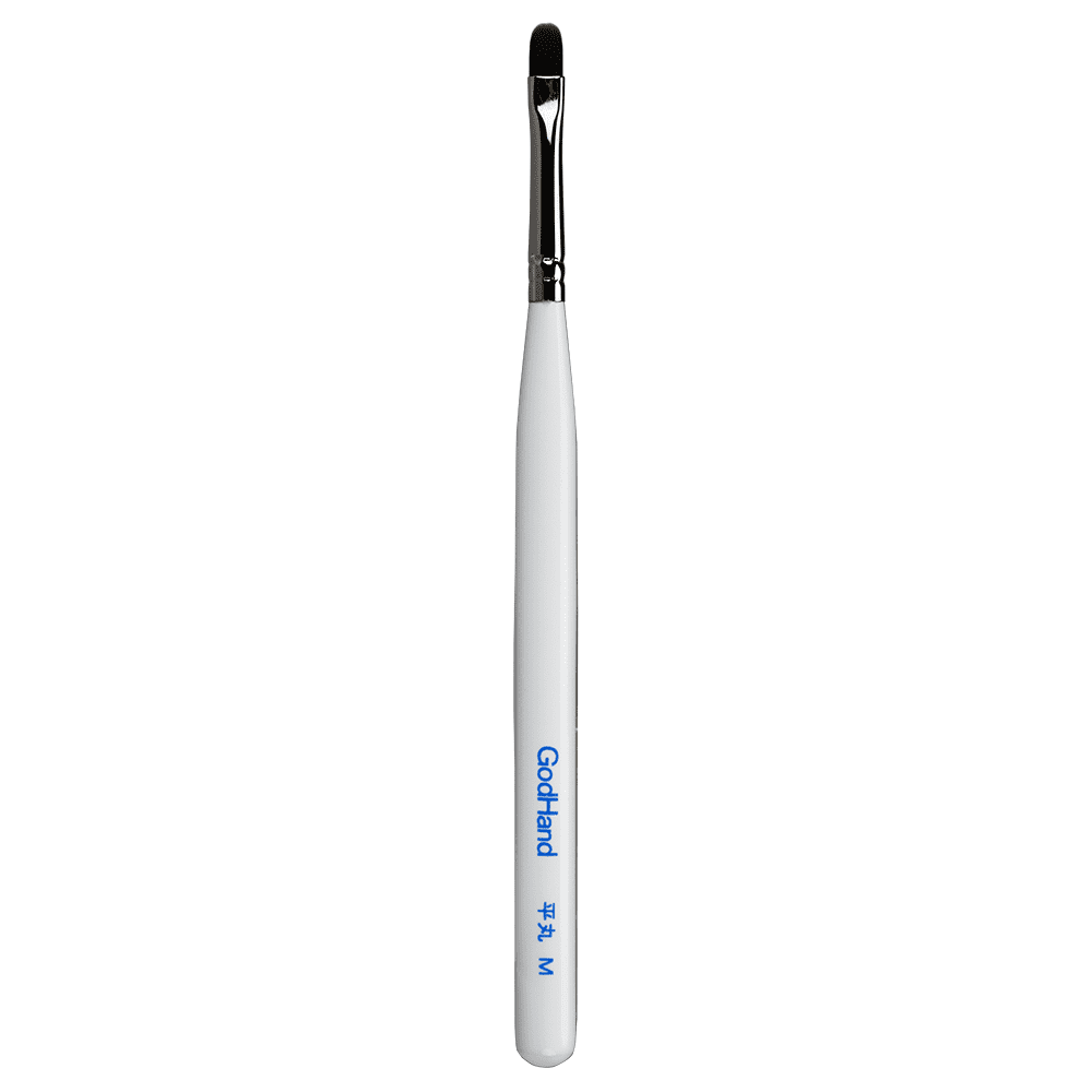 GodHand EBRSUP-HMM Brushwork Softest Hobby Filbert Paint Brush Medium w/ Cap