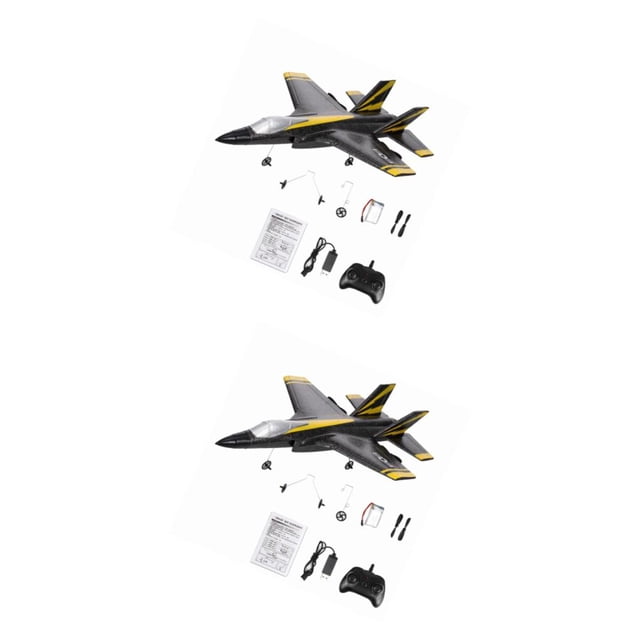Vogacara RC Fixed Wing Aircraft Remote Control Kids Gift Portable Toys Outdoor Negro 2Conjunto
