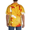 thumbnail image 3 of Fotbe Autumn Maple Leaves Camisa Estampada de Manga Corta para Hombre, Casual de Verano, Estilo Playero, Sin Arrugas-X-Large, 3 of 5