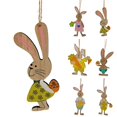 thumbnail image 2 of Easter Day Rabbit Pendant Hanging Hole with String Long Ears Cartoon Rabbit Smooth Edge Home Decoration No Thorns Multi Styles Bunny Decoration Easter Day Gift, 2 of 8