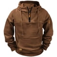 thumbnail image 2 of BRGZLK Mens Hoodies Sweatshirt Quarter Zip Pullover Long Sleeve Fleece Athletic Work Sweatshirts with Pockets Fall Winter Fashion Clothes Daily Wear Streetwear Coffee 3XL, 2 of 8