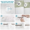 thumbnail image 3 of No Hook Shower Curtain with Built-in Rings - Sage Green Waves Striped Washable Waterproof Fabric Bathroom Curtains for Hotel,Rentals, 72 X 78 Inch Long , Abstract White Geometric Lines, 3 of 9