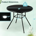 thumbnail image 3 of Costway 34 Inch Patio Dining Table Round Tempered Glass Tabletop with 1.5" Umbrella Hole, 3 of 10