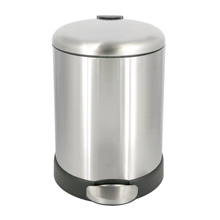 Glad Stainless Steel Step Trash Can, 1.2 Gal, Silver photo 2