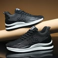 thumbnail image 2 of Mens Elevator Sneakers Invisible Height Increasing Elevator Shoes cloud runners 2.4" boost Taller Lightweight Breathable Mesh Upper Hidden Heel Trainers Lace-up Sports Shoes Black 37, 2 of 7