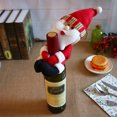 thumbnail image 4 of Ounissouiy Funda para botella de vino Navidad Santa Claus muñeco de nieve abrazo hogar botella de vino manga champán protección fiesta Kits de decoración para fiestas Papá Noel, 4 of 6
