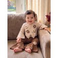 thumbnail image 6 of RUINIXCW Baby Girls Fall Outfits Long Sleeve Floral Embroidery Romper Flared Pants, 6 of 8